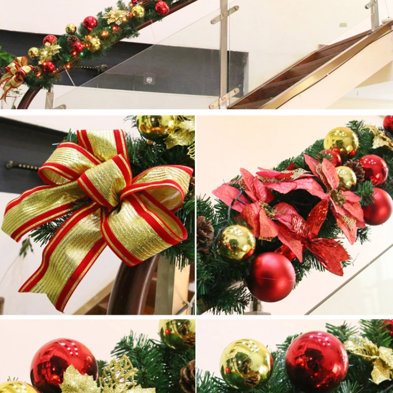 Christmas decorations, rattan rings, flower garlands, hotel shop windows, outdoor scene decoration, escalator pendants