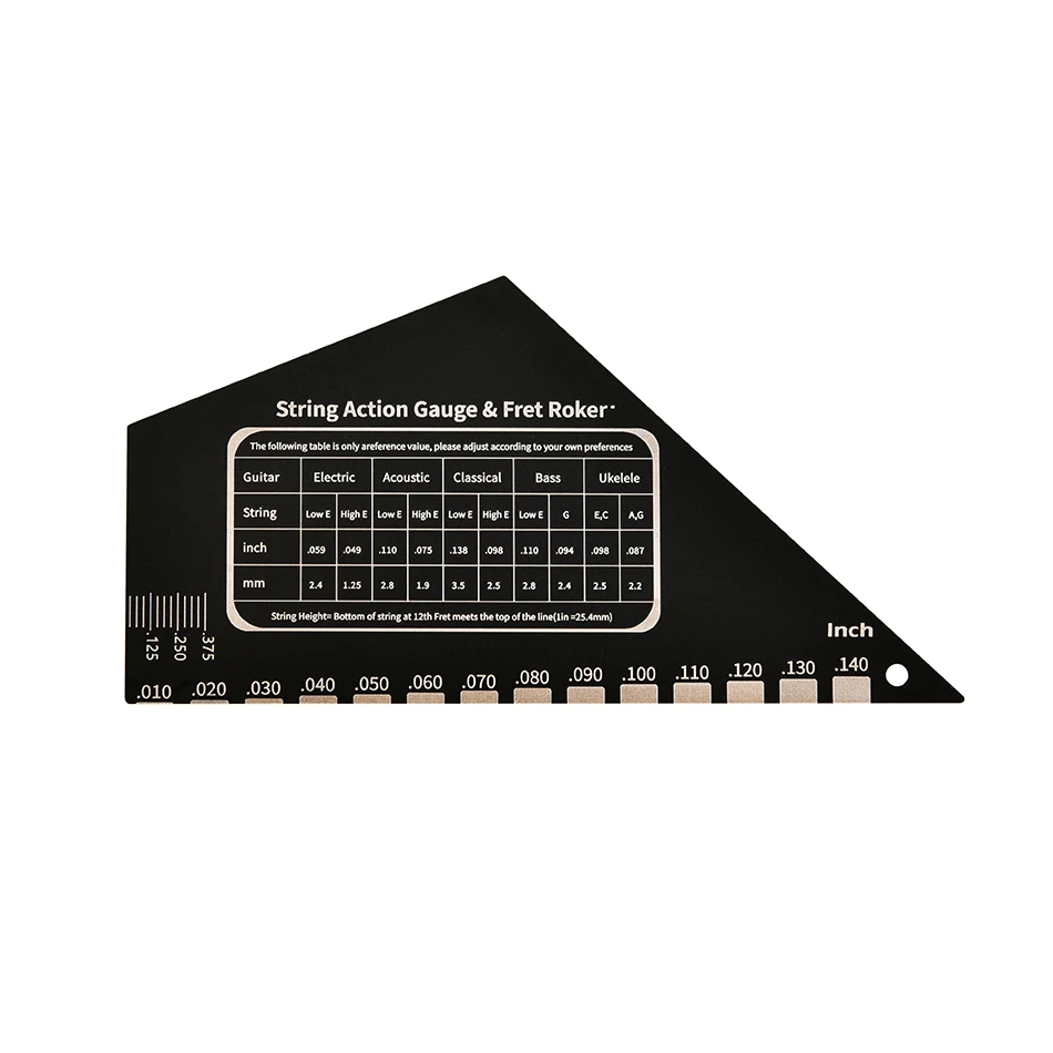 أوتار جيتار من الفولاذ المقاوم للصدأ مسطرة ارتفاع الحركة تسوية الجيتار 2 في 1 أداة Luthier للجيتار القيثارة باس
