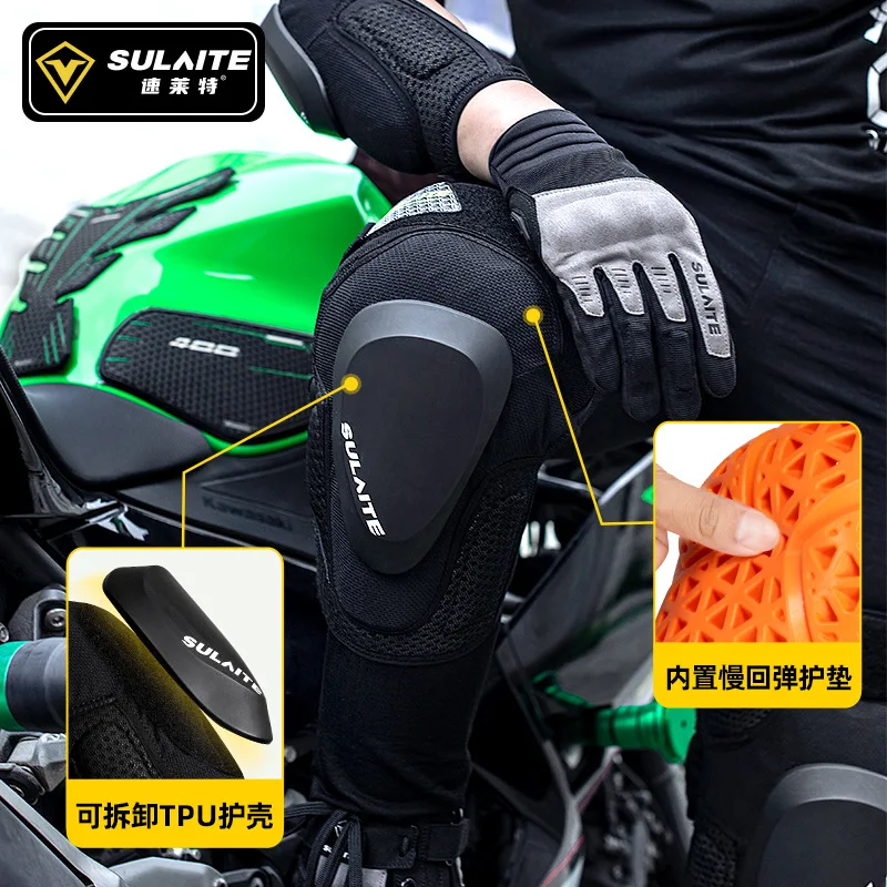 

Motorcycle Knee Pads Protective Gear Riding Leg Guards Summer Guards