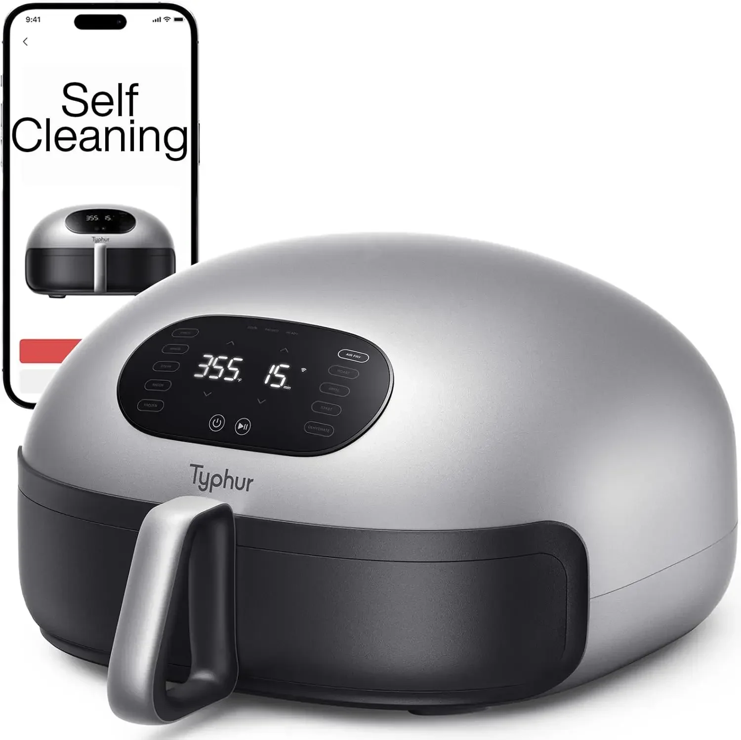 Dome Air Fryer, No.1 Cooking Speed Large Air Fryer with Superior Airflow, Self-cleaning Smart Digital Air Fryer with Dishwasher