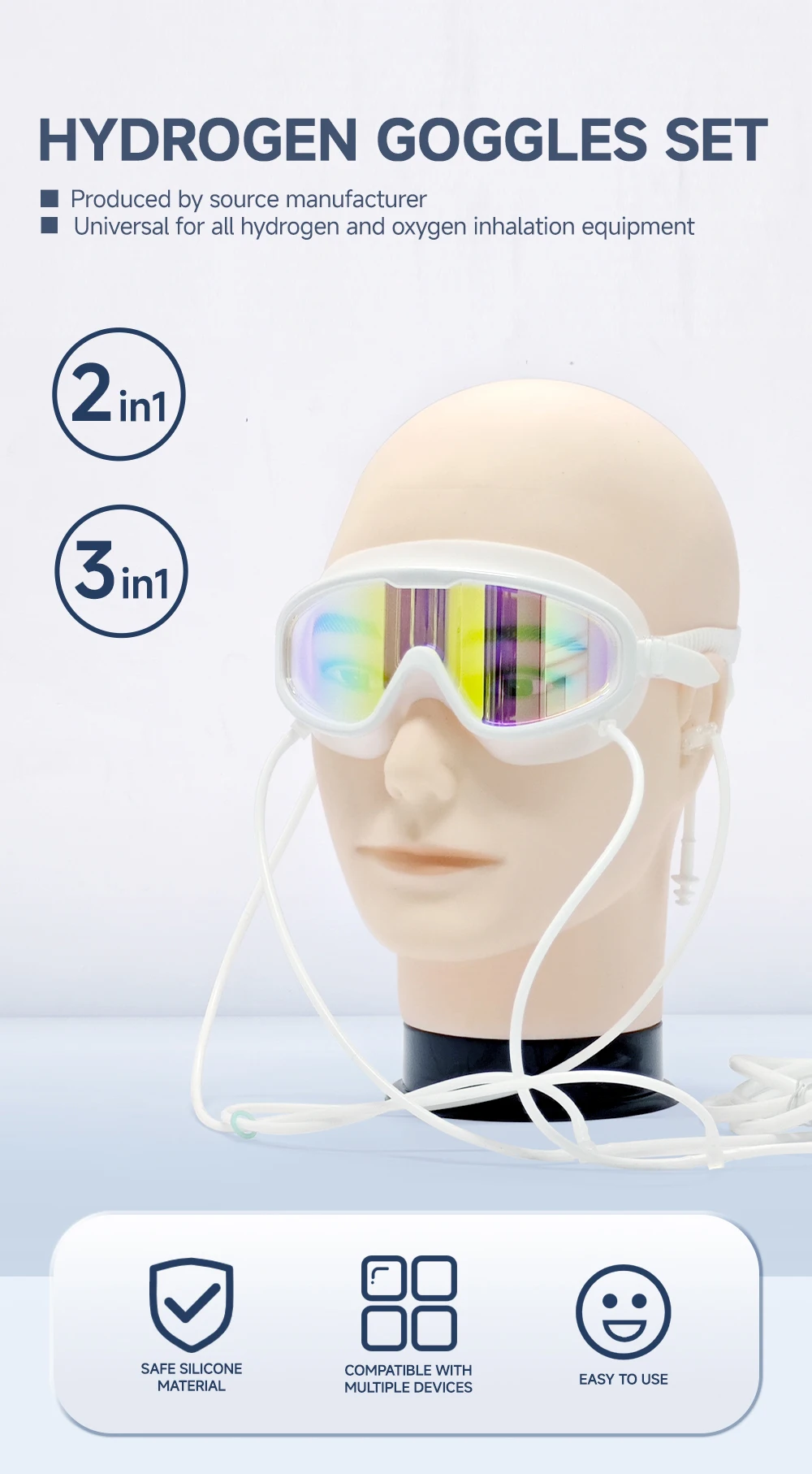 Hydrogen Eye Mask 2 In 1 Multiple Uses Health Beauty Hydrogen Inhalation Eye Mask Hydrogen Suction Machine Glasses