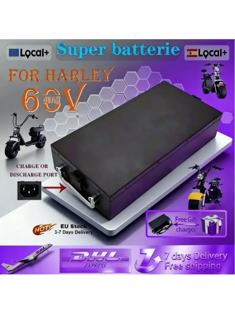 60V 30Ah 18650 Lithium-Ionen-Akku-Pack Wasserdicht 1000W Für Harley Elektroroller Motorrad Mit BMS