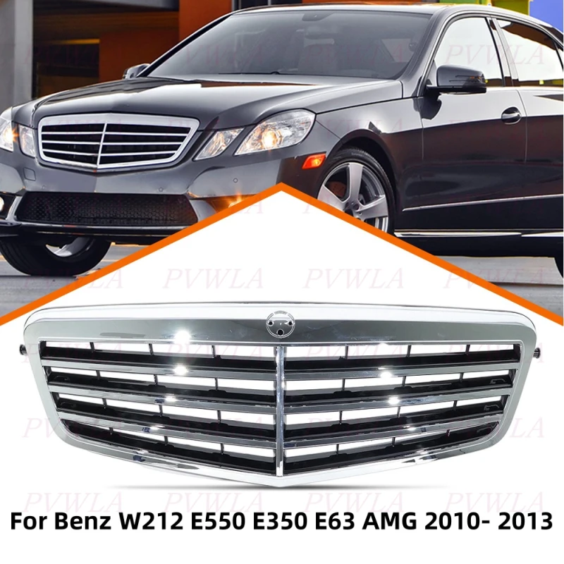 

For Benz W212 E-Class E550/350/300 E63AMG 2010-2013 Front Bumper Chrome Center Grille Cover Middle Net Car accessories2128801083