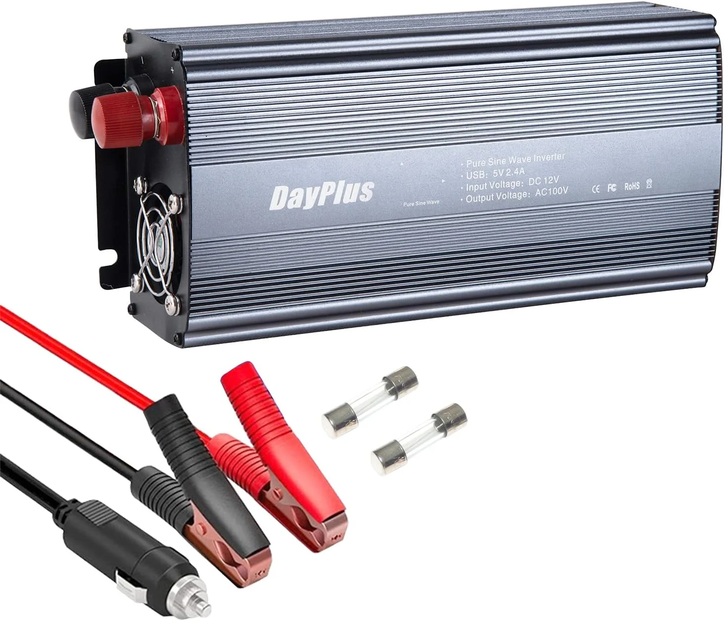 【セール中】DayPlus 1200W カーインバーター 正弦波コンバーター 車内充電器 交流100V 12V直流 USB給電口 AC100Vコンセント電源 LED圧力表示 六つ保護機能 防災用品 船 災害対策 地震 太陽光発電 自動車 野外キャンプ ナイトマーケットの屋台 停電対策 日本語説明書付き