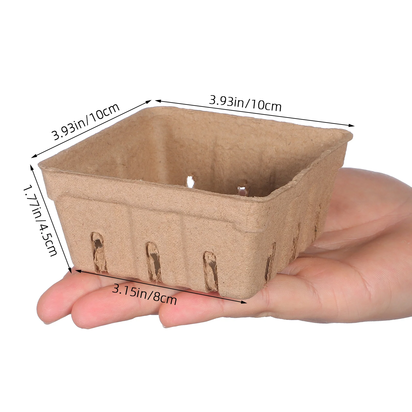 50 шт., корзина из бумажной целлюлозы, деревенский дизайн, контейнер для фруктов для домашнего декора кухни, свадебная вечеринка, пикника, корзина для хранения ягод