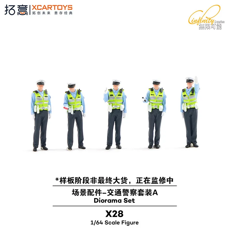 XCARTOYS Car Toys For Boys Mini Traffic Police Figure Small Scale Public Security Hong Kong Patrol Doll Sand Table Prop Honor Gu view 5