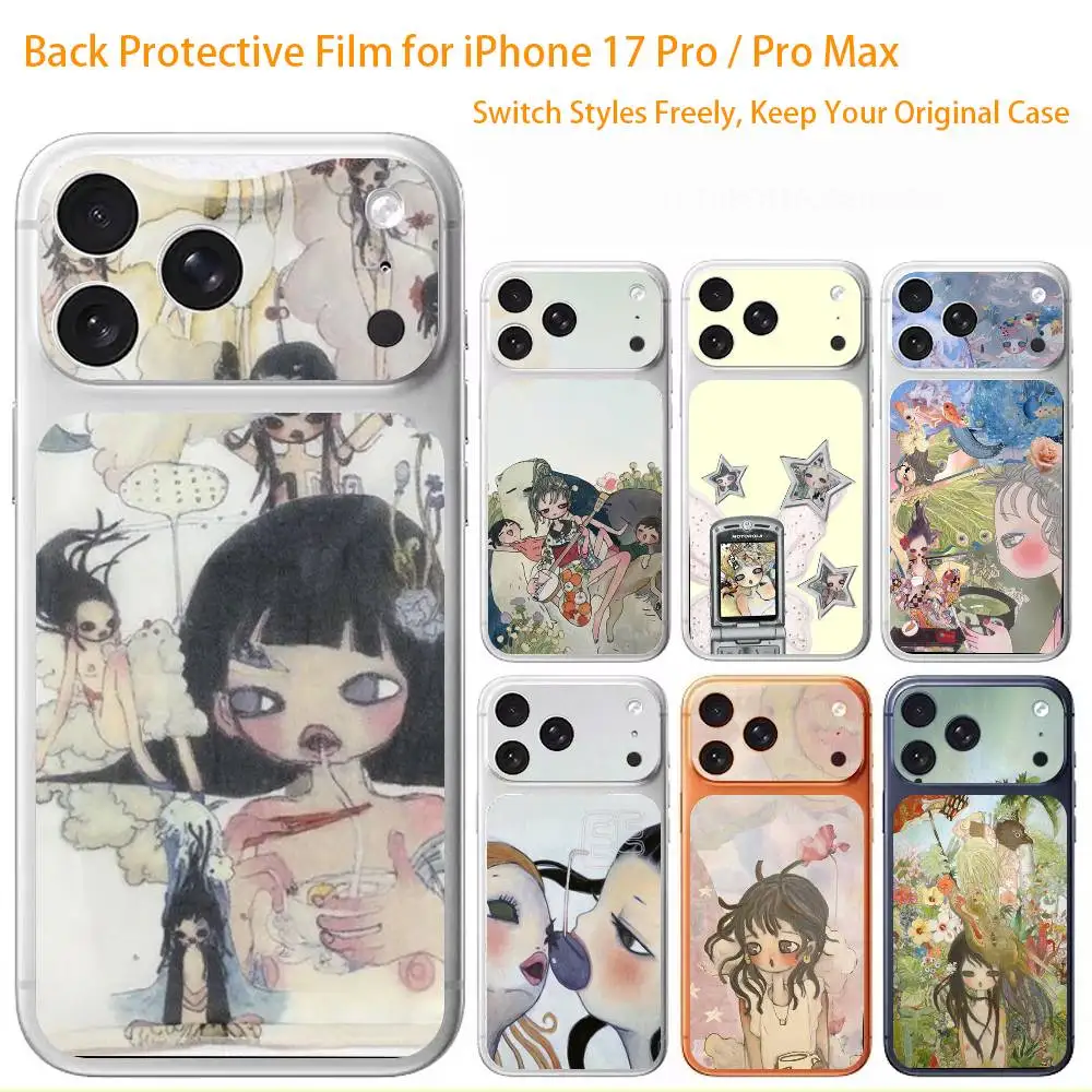 

Aya T-Takano Girl Art 3D Full Body Skin Decal for iPhone 17/Pro/Pro Max Color Rear Protective Sticker