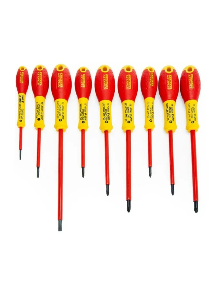 Stanley 1Pcs Insulated Screwdriver Set 1000V VDE Phillips And Slotted Screwdriver with Two-Color Handle Hand Tools NO.65 Series