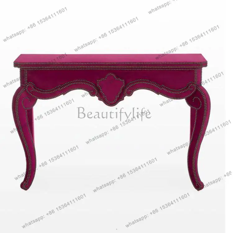 

French solid wood foyer, entrance cabinet, living room, modern simple shelves