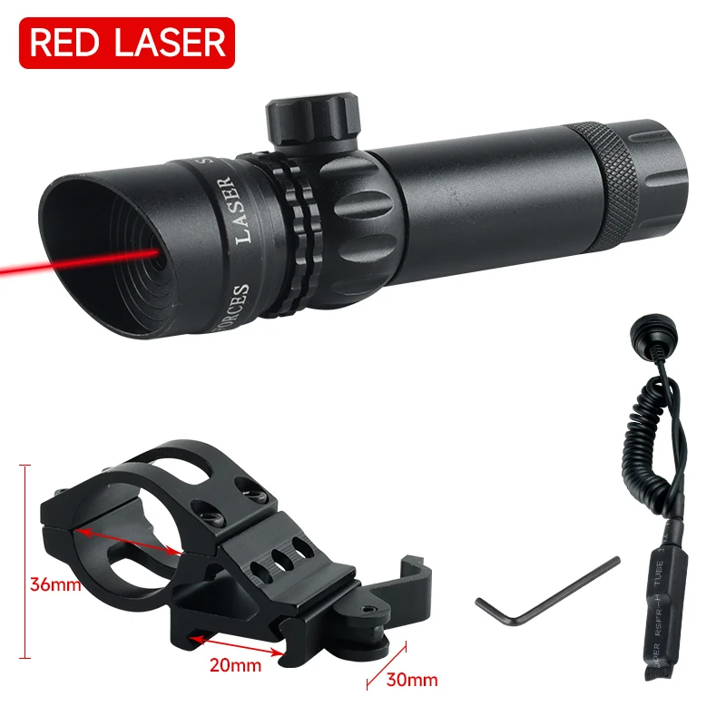 Taktisches Gewehr Red Dot Laser Leistungsstarkes Outdoor-Laservisierzubehör mit Druckschalter für Picatinny-Schiene 20 mm Halterung