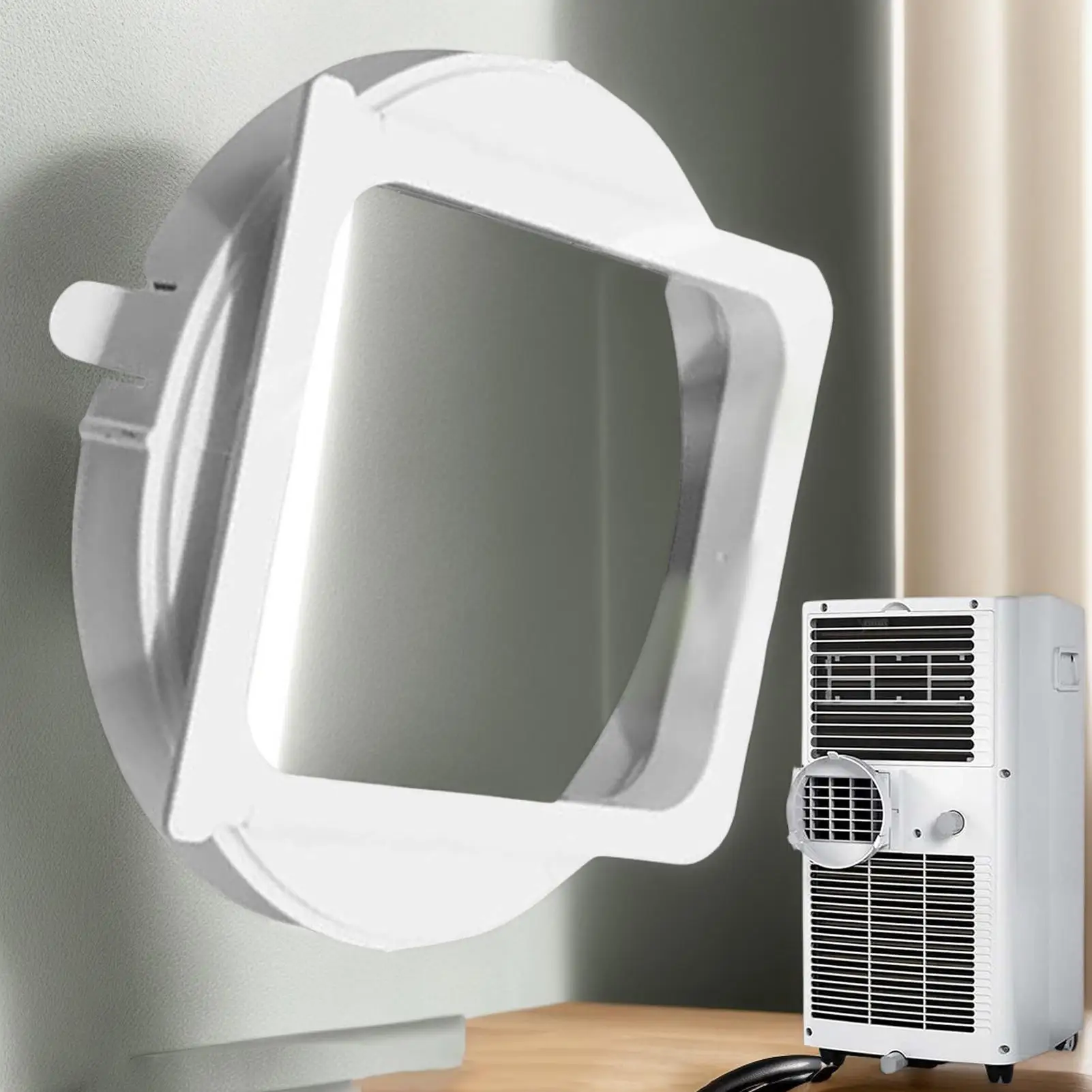 Portable Air Conditioner Hose Adapter with Square to Round Interface 5 9 Inch Diameter Exhaust Pipe Body Connector