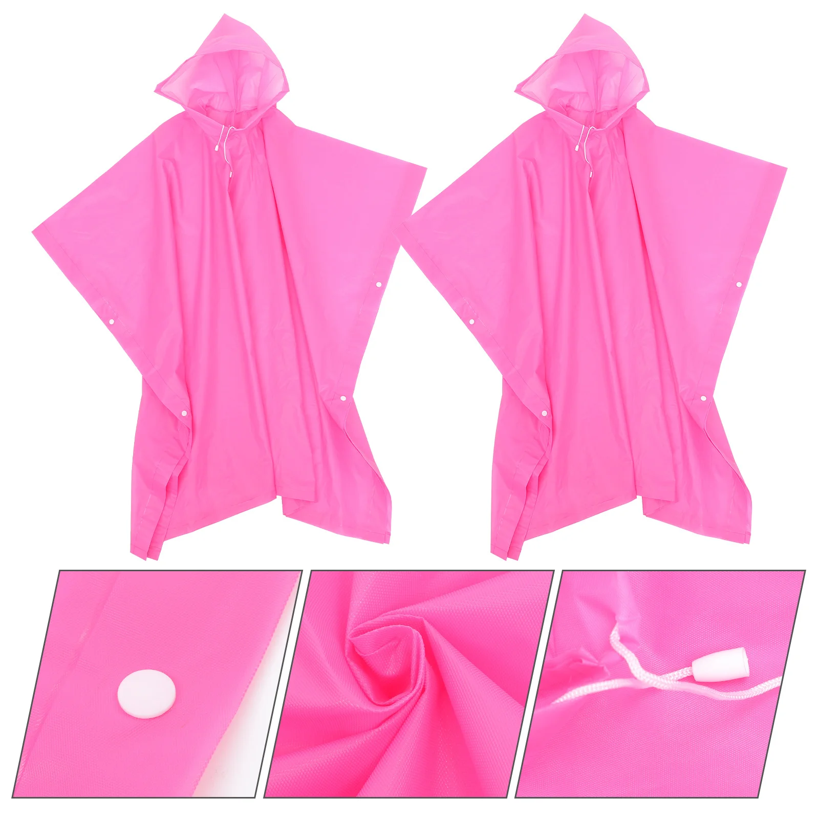 

2 Pcs Hooded Raincoat Reusable Ponchos Adults Raincoats for Outdoor Waterproof Capes Eva with Hoods Camping Travel