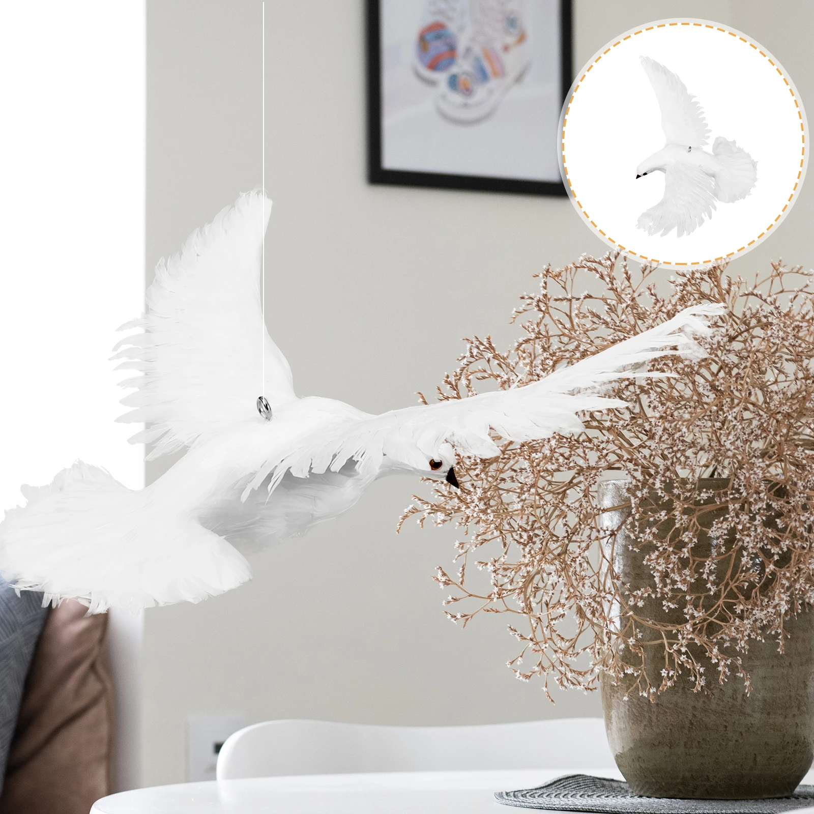 

Simulation Peace Dove 17x26cm Brown Legs Resin Craft Bird Decoration Garden Balcony Adornment Landscape