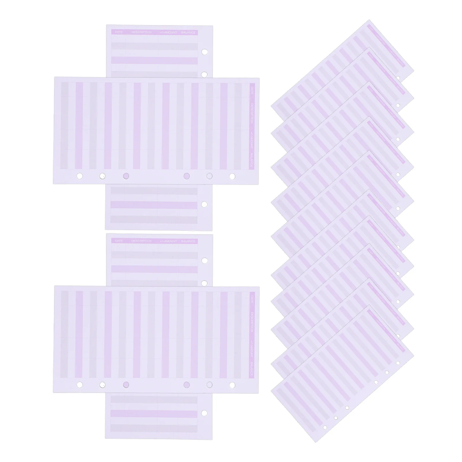 

60Pcs Budget Cards Portable Paper Budget Sheets Convenient Six-Hole Expense Tracking Cash Binder Planner Insert Daily Financial