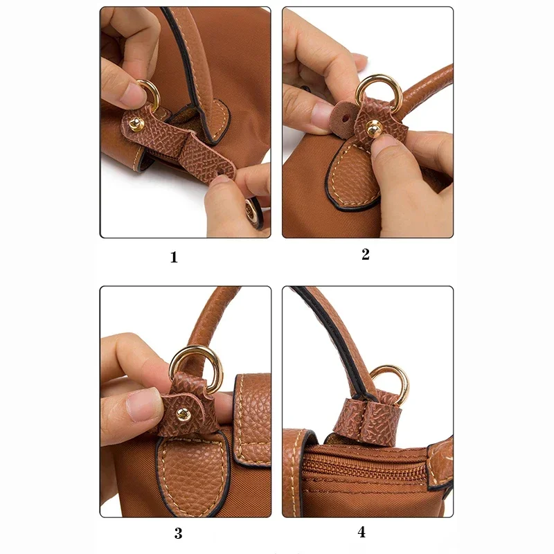 Comprimento ajustável Bag Strap para Longchamp Mini Bag, Modificação de Perfuração Livre, Transformação Acessórios, Alça de Ombro, Novo