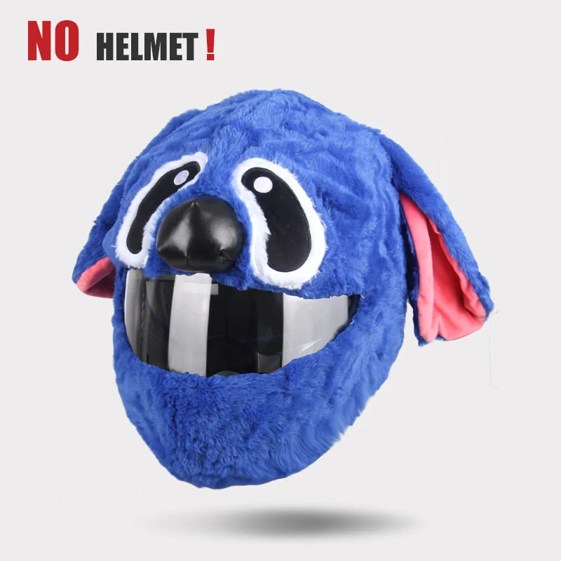 Helmbescherming Hoofddeksel Cover Cartoon Pluizige Pluche Set Voor Motorfiets Volledige Gezicht Beschermhoes Motorveiligheid Trendy