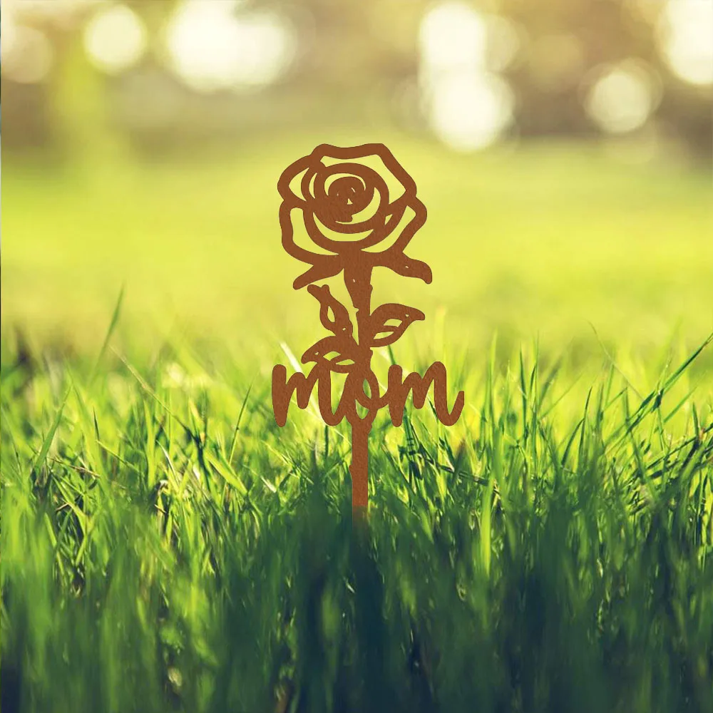 

Mesmerizing Rose Memorial Stake - Bewitching Graveyard Decor Item. Elegant Sympathy Grave Marker with a Stunning Rose.