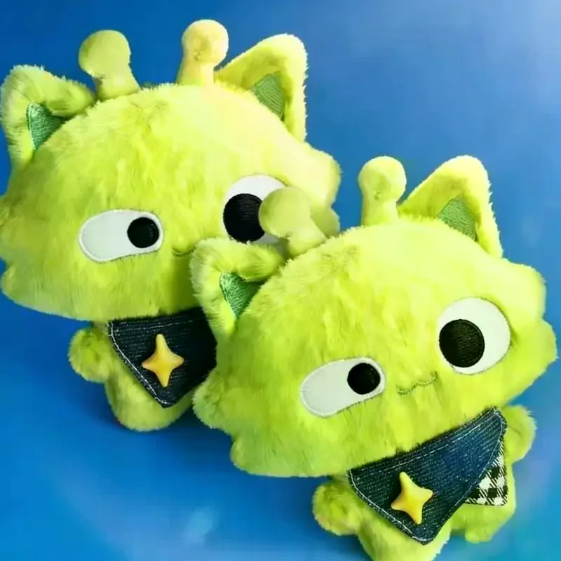 /Cna/Cartoon Alien Cat Plush Keychain Versatile Kawaii Room Decoration Accessories Surprise Gifts Plush Alien Cat Keyring 1Pcs