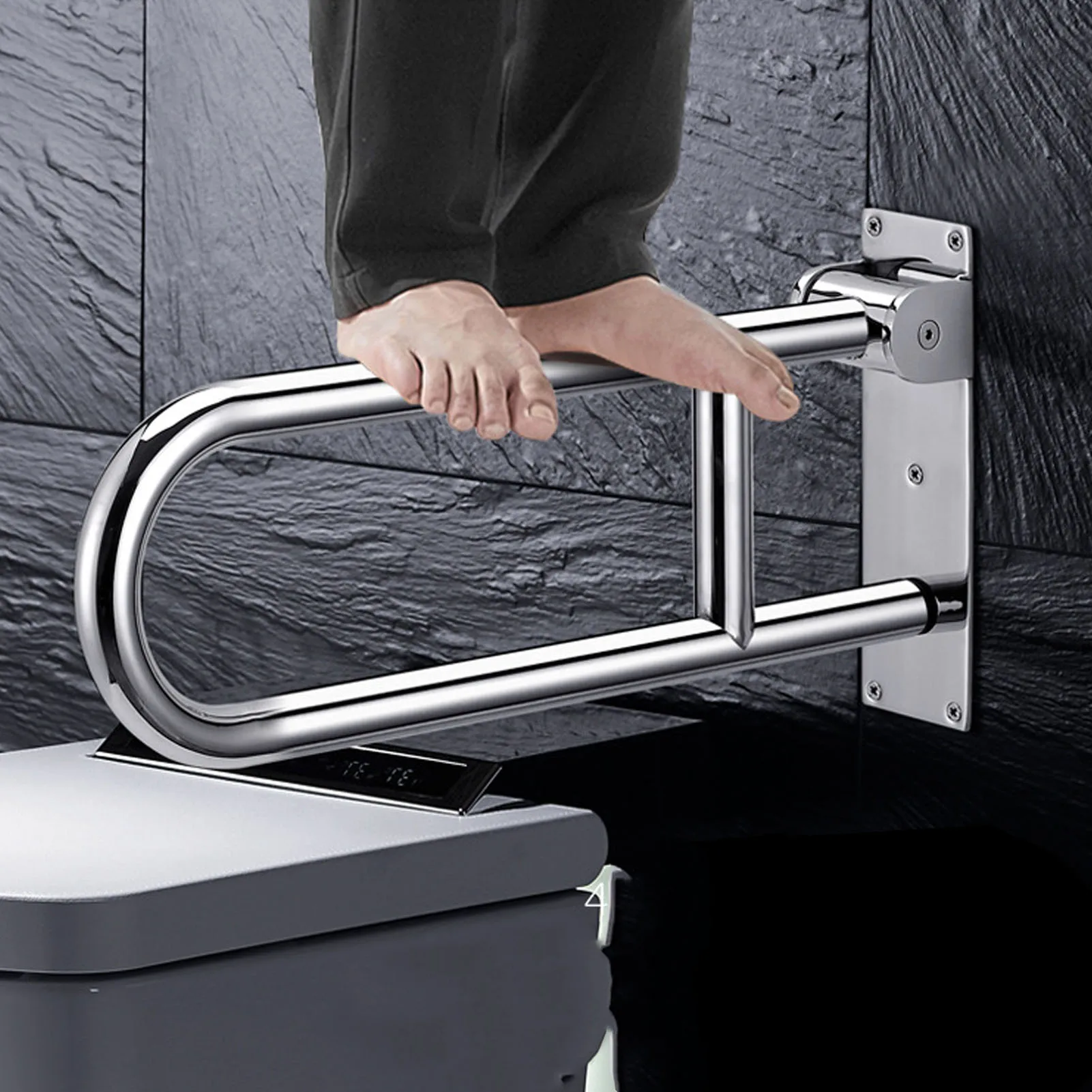 Imagem -05 - Polido Banheiro Rail Safety Handicap Grab Bars Fácil de Instalar Idosos Idosos Aço Inoxidável