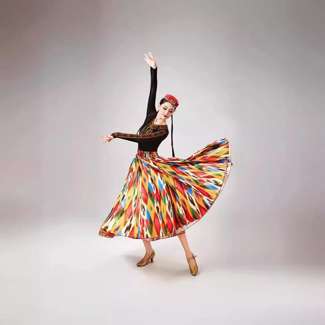 

Dilraba Xinjiang Dance Performance Clothing Square Dance Clothing Art Candidate Training Clothing Uyghur Dance Set