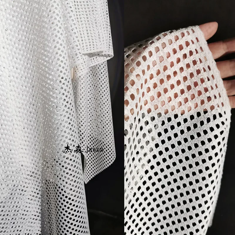 

Lace Mesh Fabric Grid Irregular Hollow Perspective Clothing Designer Stage Costume Background Diy Sewing By The Meter