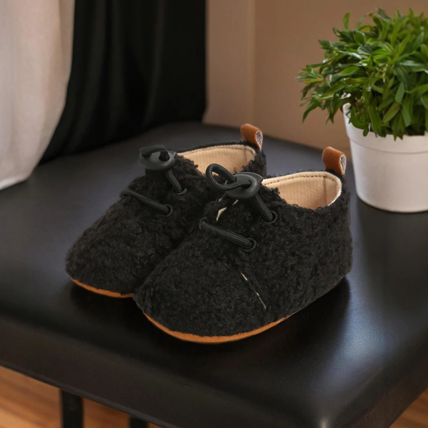 Newborn Infant Baby Boys Girls Fleece Booties Stay On Socks Soft Shoes Non Skid Winter Warm Christmas Slippers