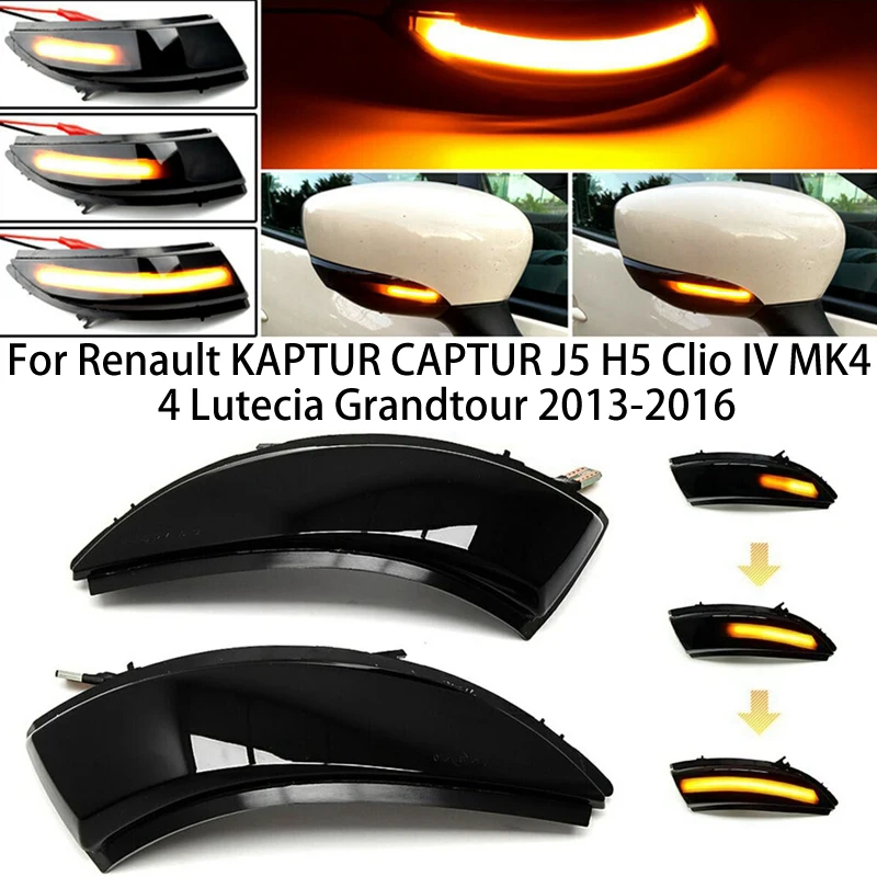 

For Renault KAPTUR CAPTUR J5 H5 Clio IV MK4 4 Lutecia Grandtour 2013-2016 LED Dynamic Car Turn Signal Light Rear Mirror Indicat