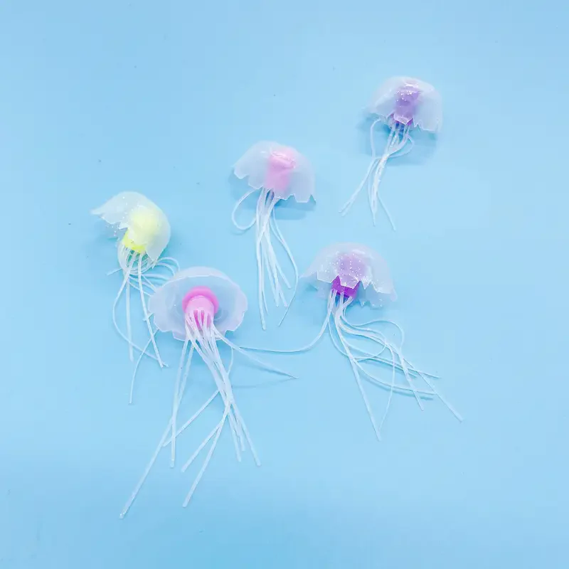 3pcs/6pcs Fish Tank Landscape Simulation Jellyfish Decoration Silicone