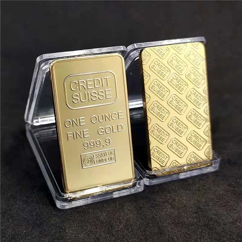 1 Stuks Simulatie Vergulde Credit Edelmetaal Bar 1 Oz Vergulde Ingot Sussie Vergulde Edelmetaal