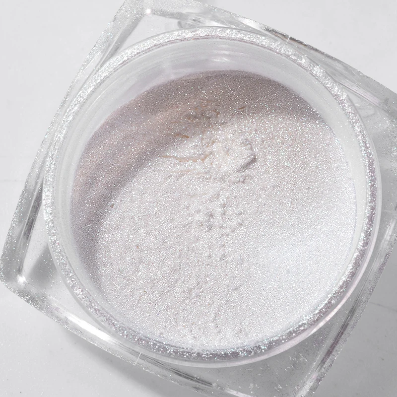 1 Box Diamant Perle Meerjungfrau Pulver 2g Glänzende Weiß Nail art Glitter Pulver Staub DIY Nagel Dekoration Pigment