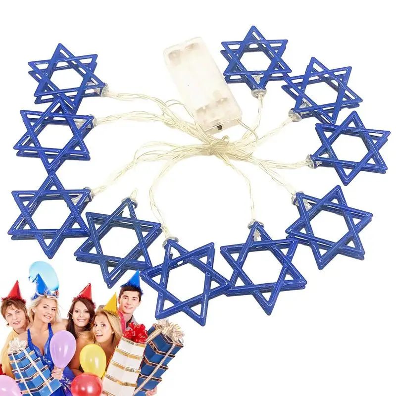 

Chanukah String Lights 9.84ft Decorative String Lights 20LEDs Hanukkah Decorations Battery Operated Blue Chanukah Lights For