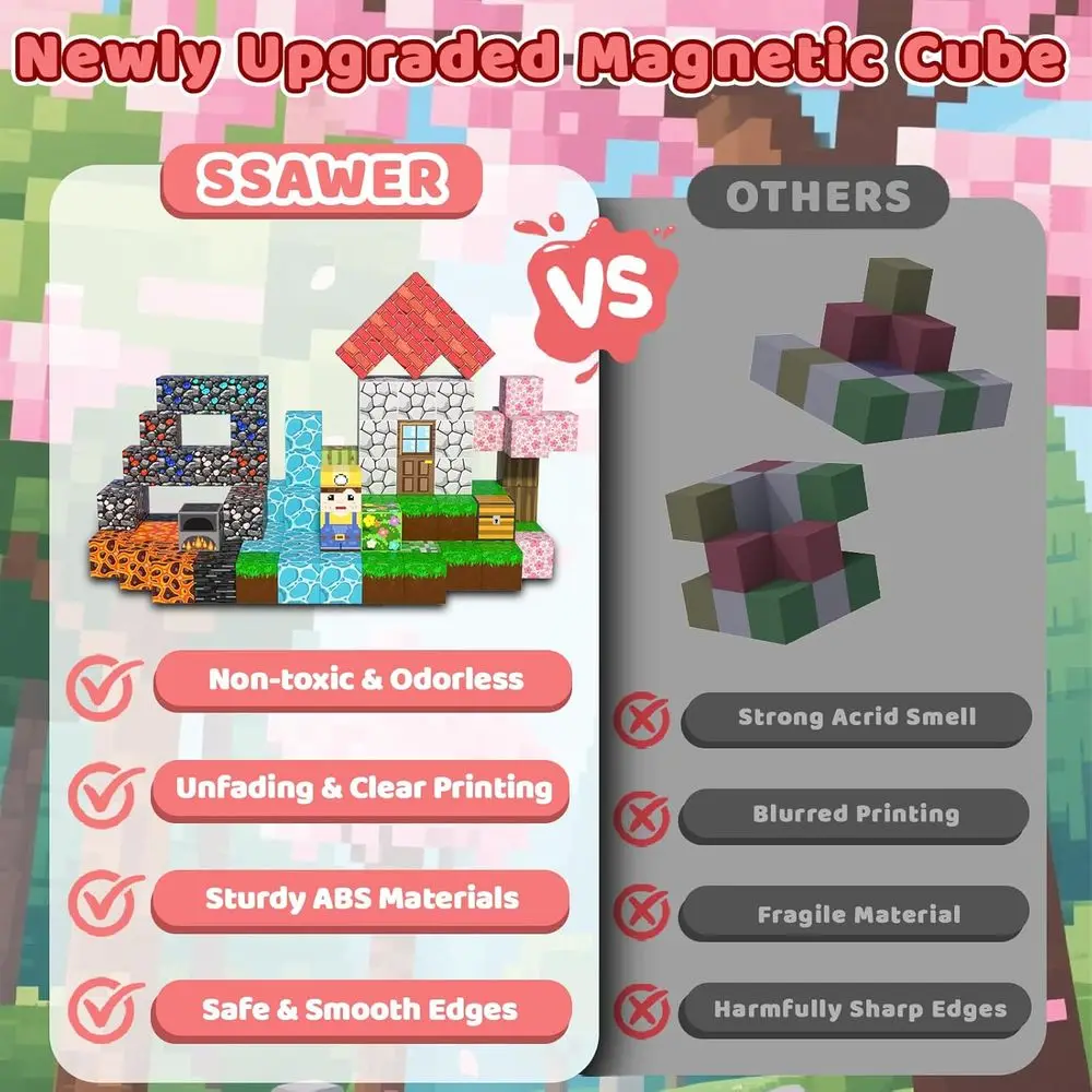 磁気ビルディングブロックセット - 300ピース、3歳以上のお子様向けの教育STEM玩具、モンテッソーリ教育に触発された、男の子と女の子に最適