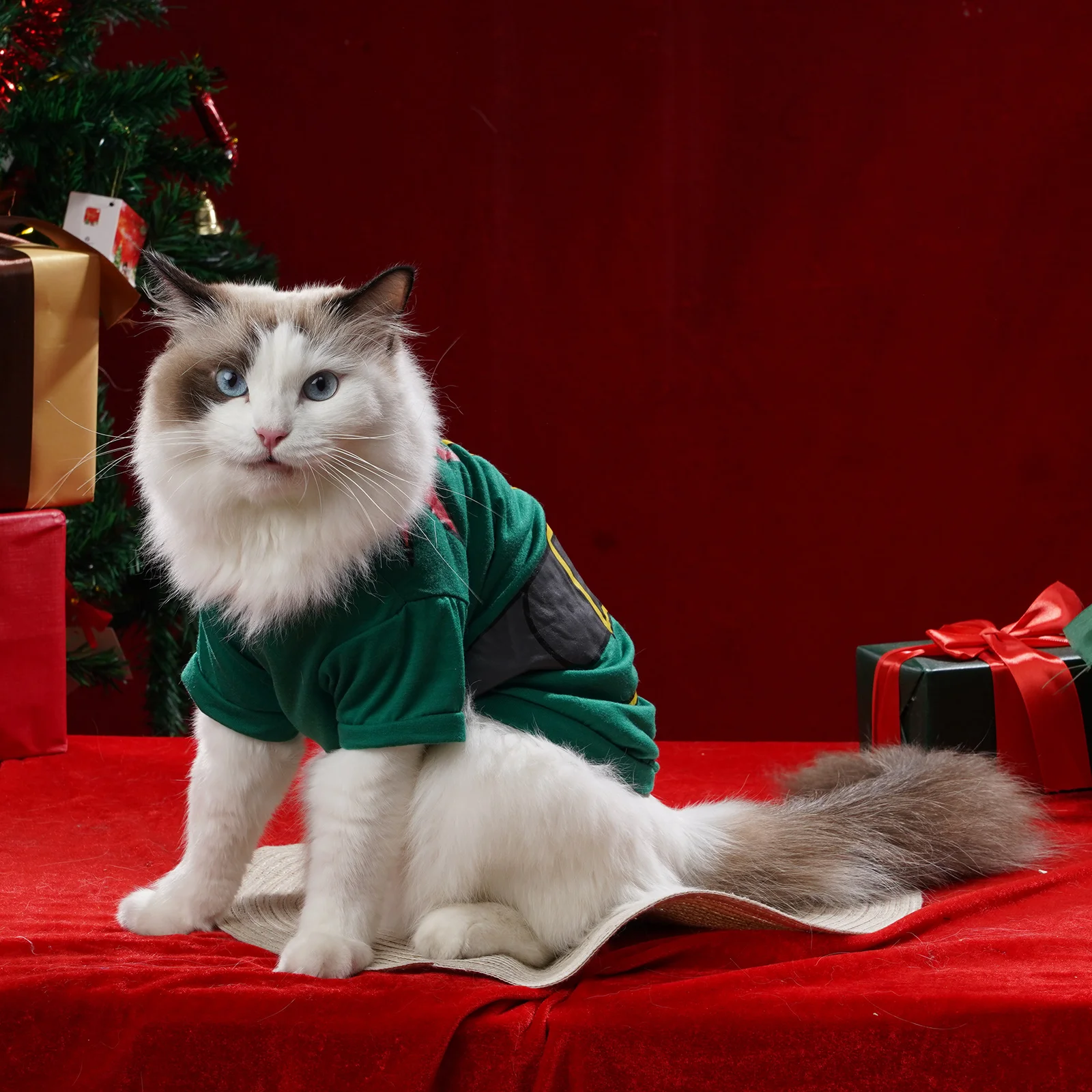 Camisa con tema navideño para cachorros, ropa de una pieza de manga corta para perros, Festival, Gog, ropa de vestir para perros pequeños y mediados de invierno