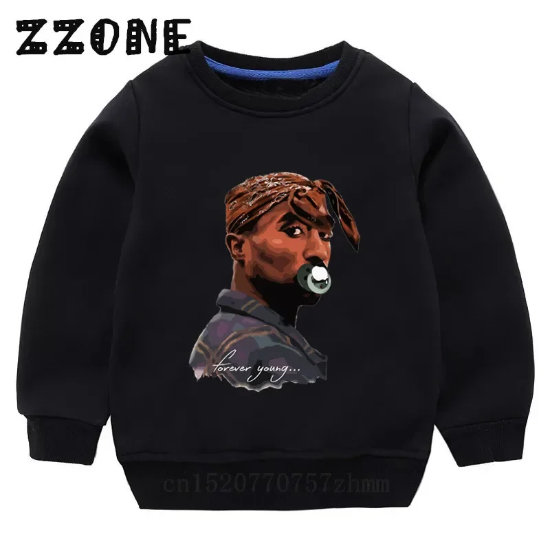 Kids Tupac 2pac Hip Hop Swag Sweatshirts Baby Cotton Pullover Tops Children\'s Hoodies Girls Boys Autumn Clothes,KYT287