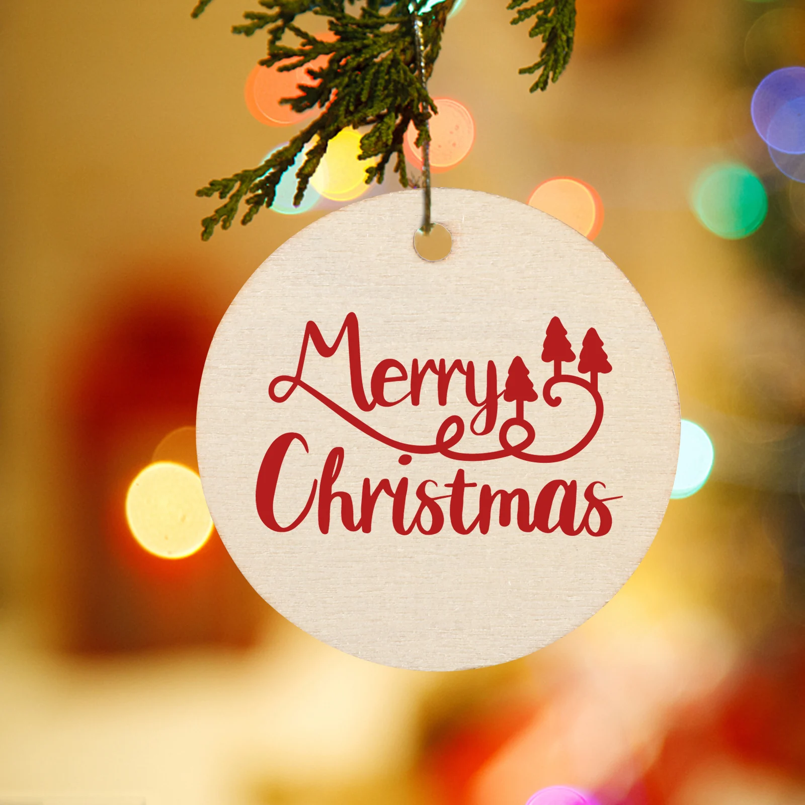 

100pcs Wood Circle Pendants Natural Round Slices Unfinished Blank Diy Craft Decor For Jewelry Plant Labels Holiday Wedding