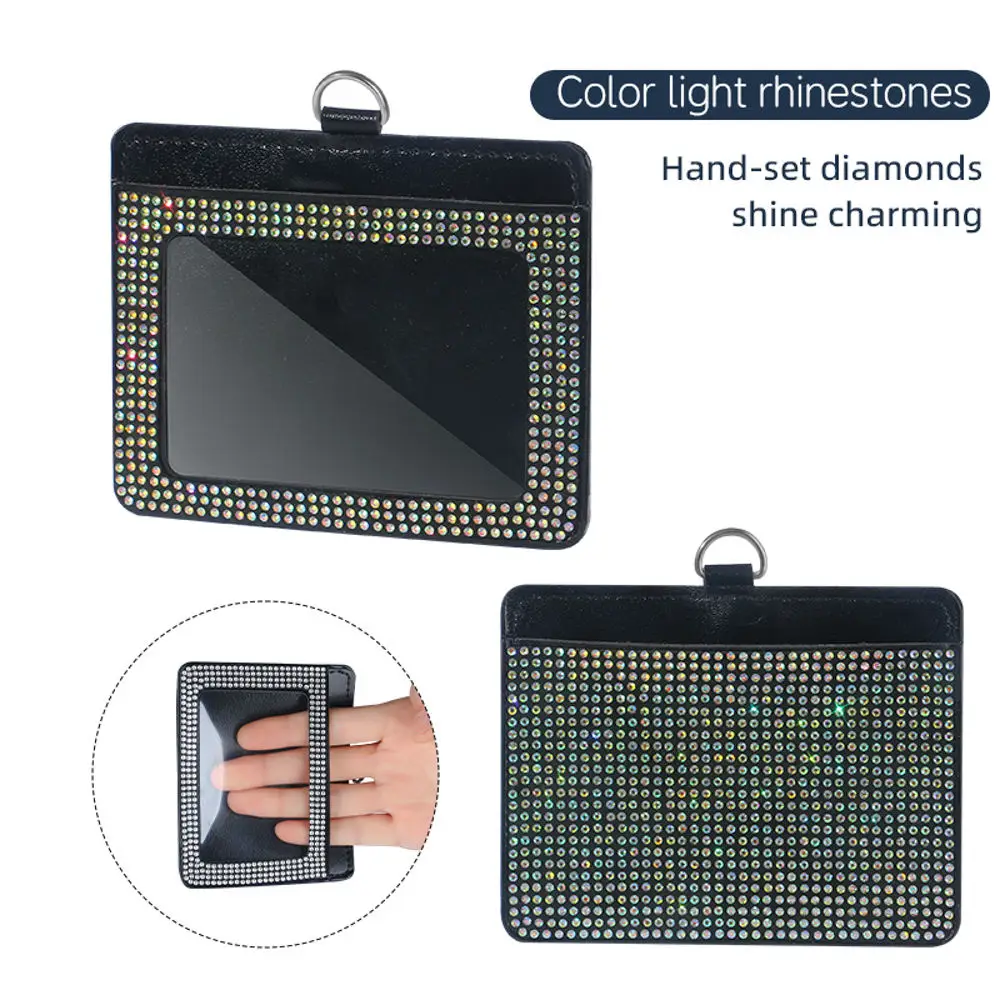 Bling Diamond Crystal Car Card Cover Case Business Work Card Holder Organizer Credit ID Card Badge Bag Car Accessories