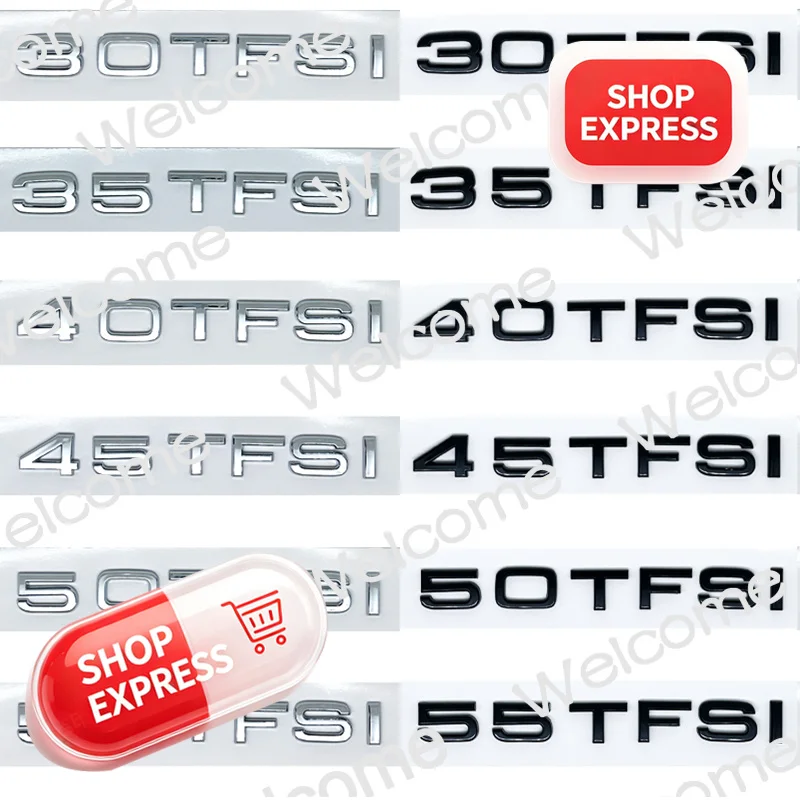 Letters 30TFSI 35TFSI 40TFSI 45TFSI 50TFSI 55TFSI Numbers Emblem for A1 A3 A4 A5 A6 A7 A8 Q2 Q3 Q5 Q7 Q8 S7