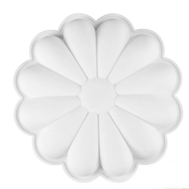 Molde de bolo de flor de silicone antiaderente, perfeito para mousse, sobremesa, gelatina, chocolate (cor aleatória)