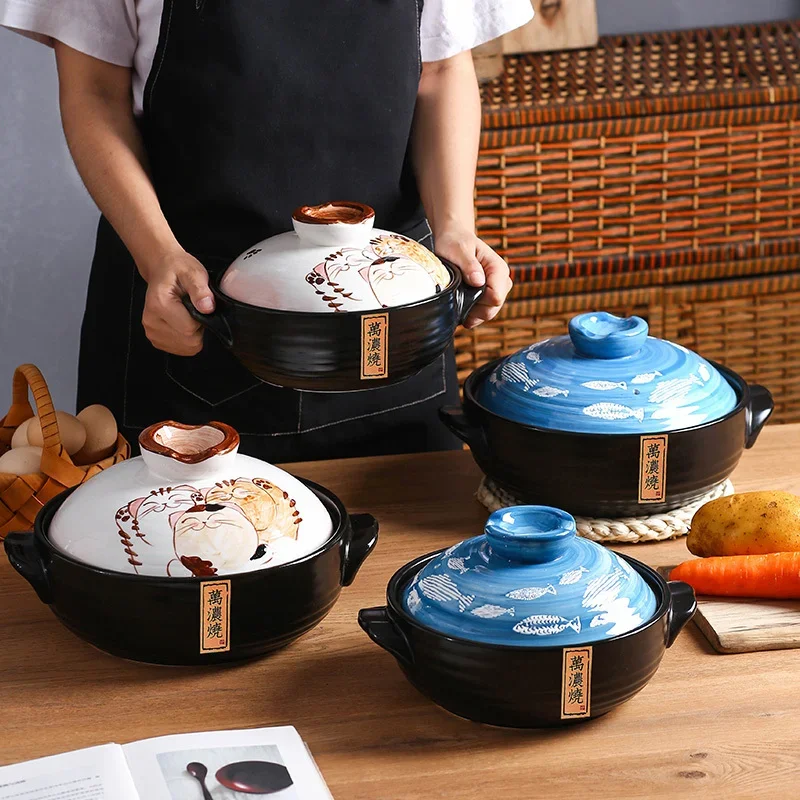 Ceramic Casserole Cookware Pottery Korean Soup&Stock Pot Crock Saucepan Pan Cooking Utensils Cooker Household Kitchen Supplies