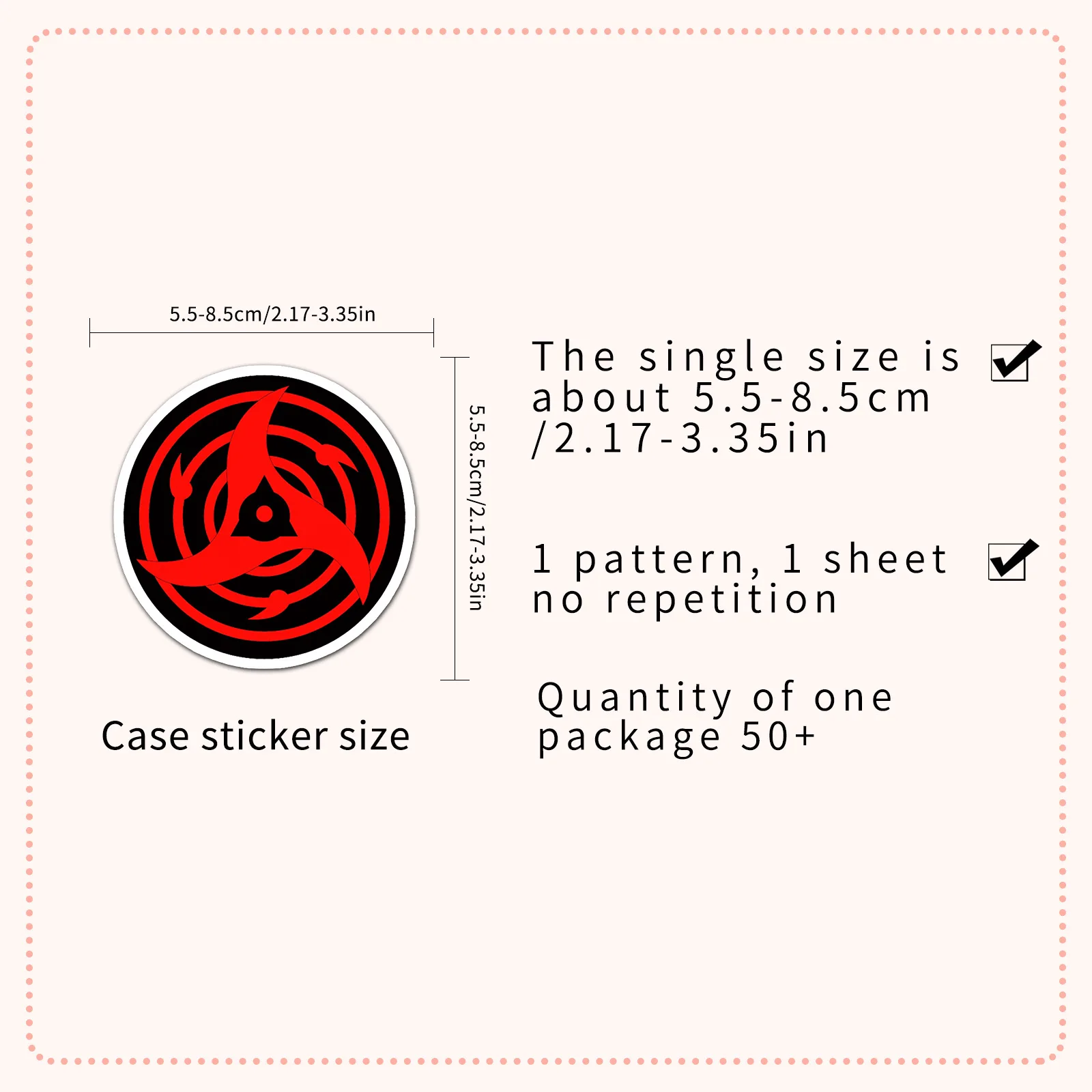 50Pcs Mangekyo Sharingan Vinyl Stickers Set - Unique Ninja Anime Gift for Boys Girls Laptop Phone Skateboard Decor
