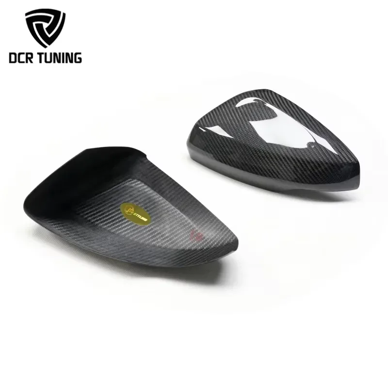 For Audi Dry Carbon Fiber Stick-On Side Mirror Cover  Polo MK6 2019-2022  A1 Rearview Mirror Casing