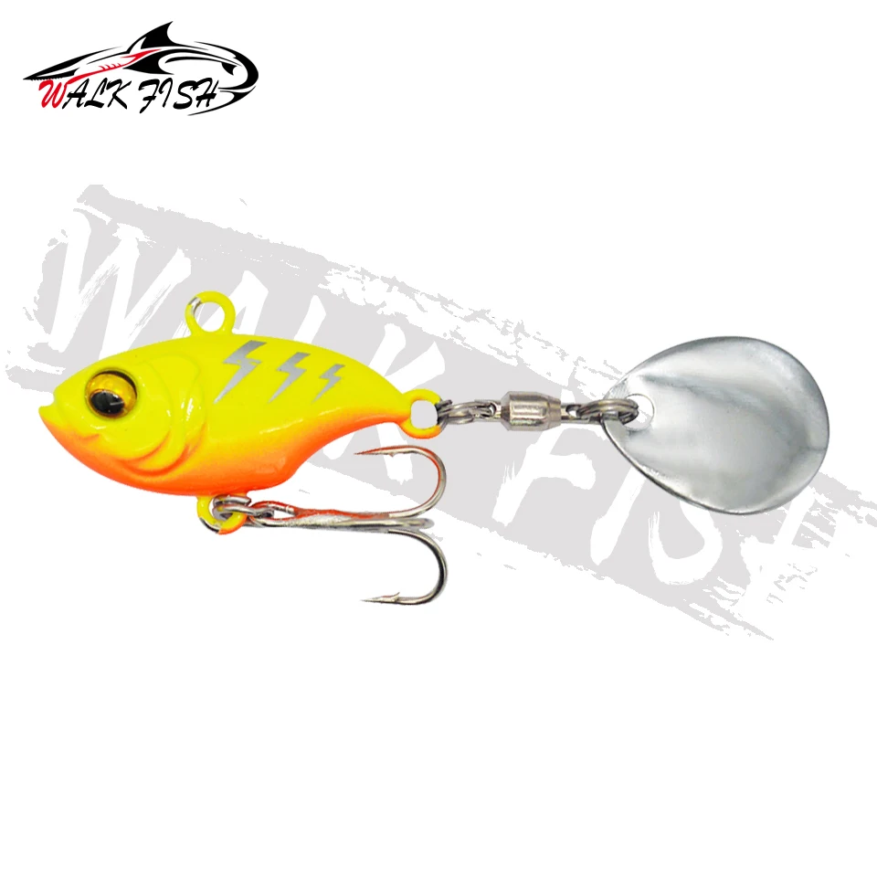 SPAZIERGANG FISCH Neue Schwanz Spinning 14g Balance Rotierenden Metall Jig VIB Vibration Köder Spinner Löffel Sinkende Köder Angelgerät pesca – Detail 3