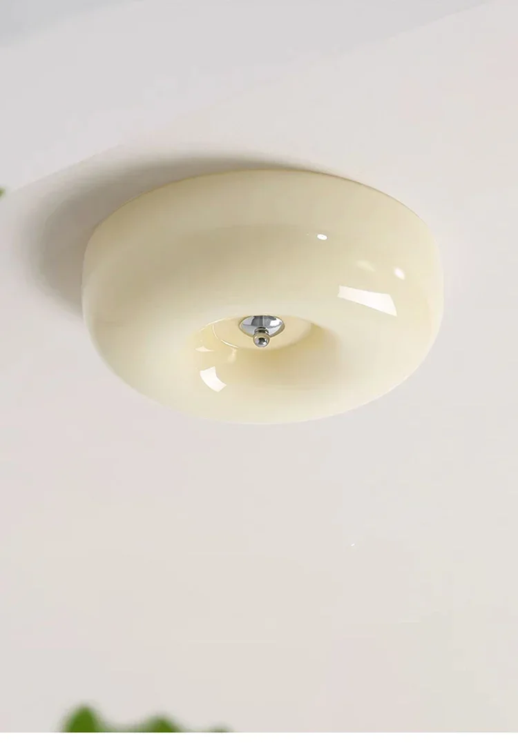 Modern minimalist style LED ceiling light, suitable for milky white pudding style glass lights on bedroom balconies YX230TB