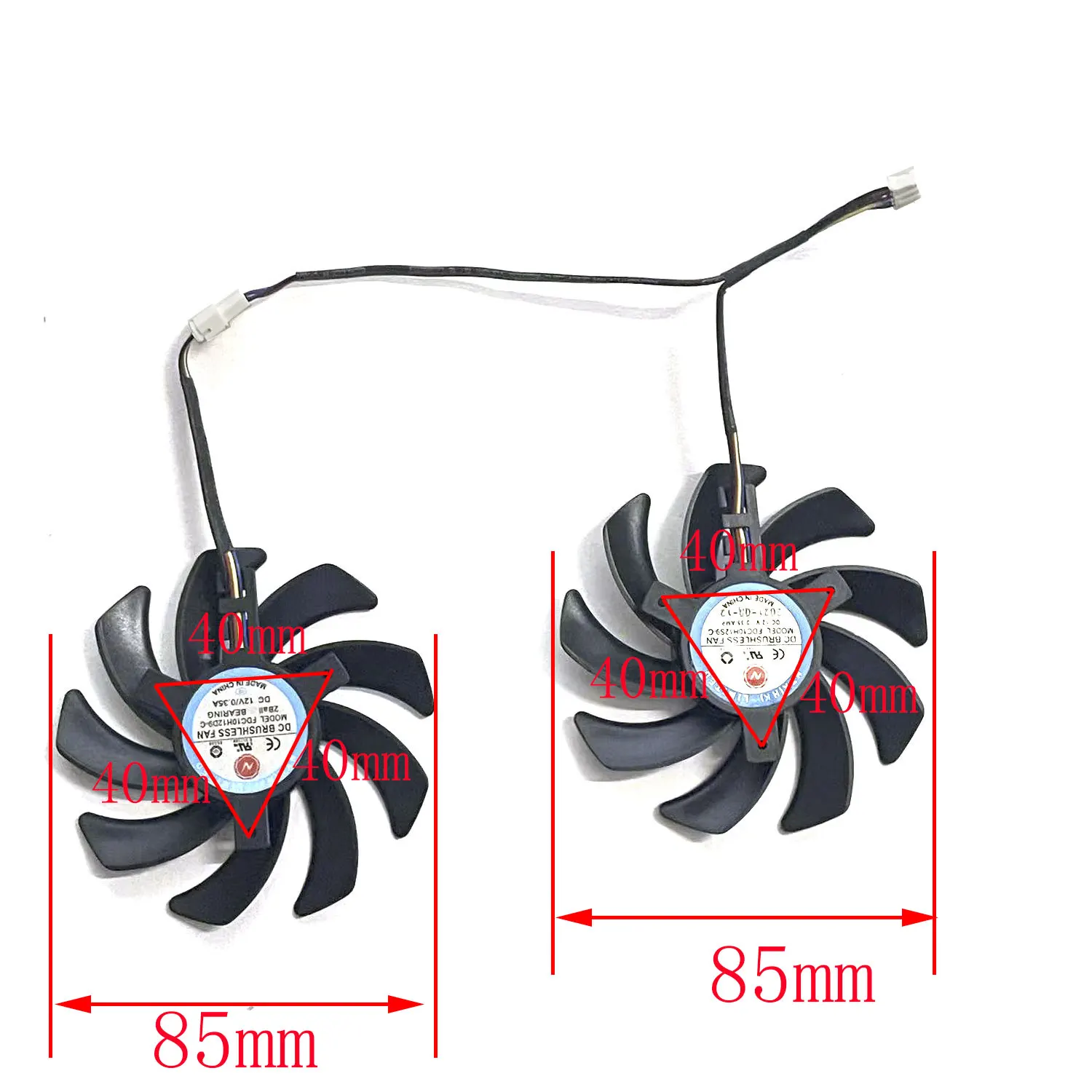 2 FAN Brand new DIY fan 85MM 4PIN FDC10H12S9-C suitable for DATALAND Radeon RX460 4GB X-Serial OC graphics card replacement fan