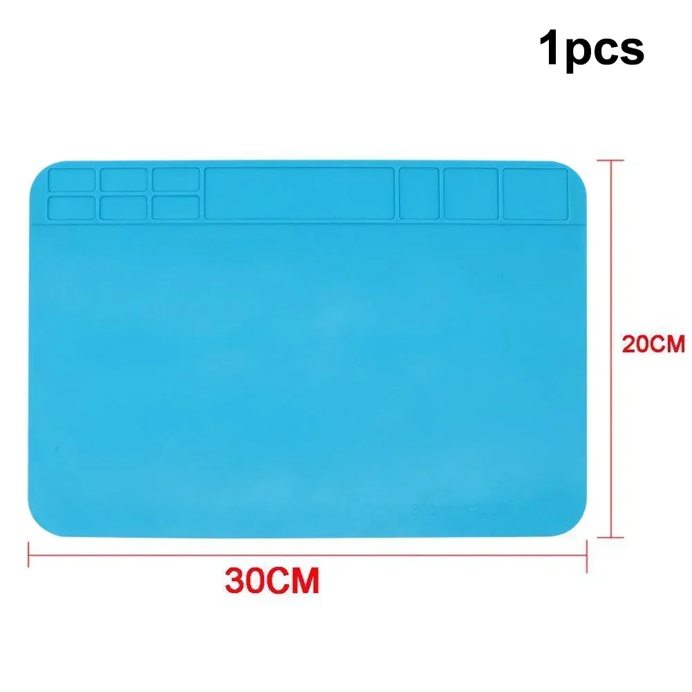 Imagem -06 - Almofada de Isolamento Térmico Anti-estático Tapete de Mesa de Solda Resistente ao Calor Estação de Solda de Silicone Reparação Mesa de Trabalho de Soldagem 30x20cm