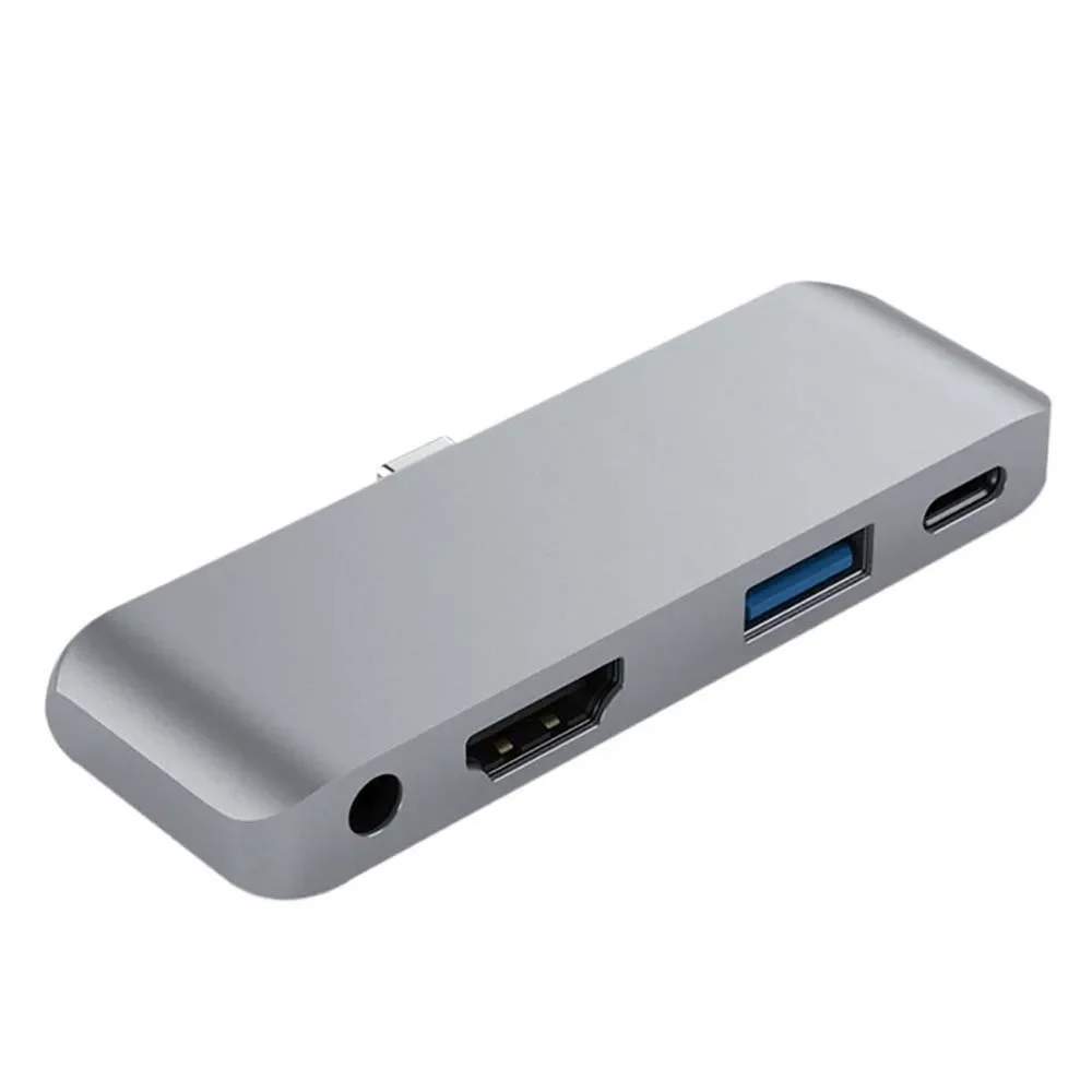 4 in 1 HUB USB to Type C A with HDMI 3.5 Audio Earphone Output Extend Adapter Video Converter for iPad Pro 2018 Cable Splitter