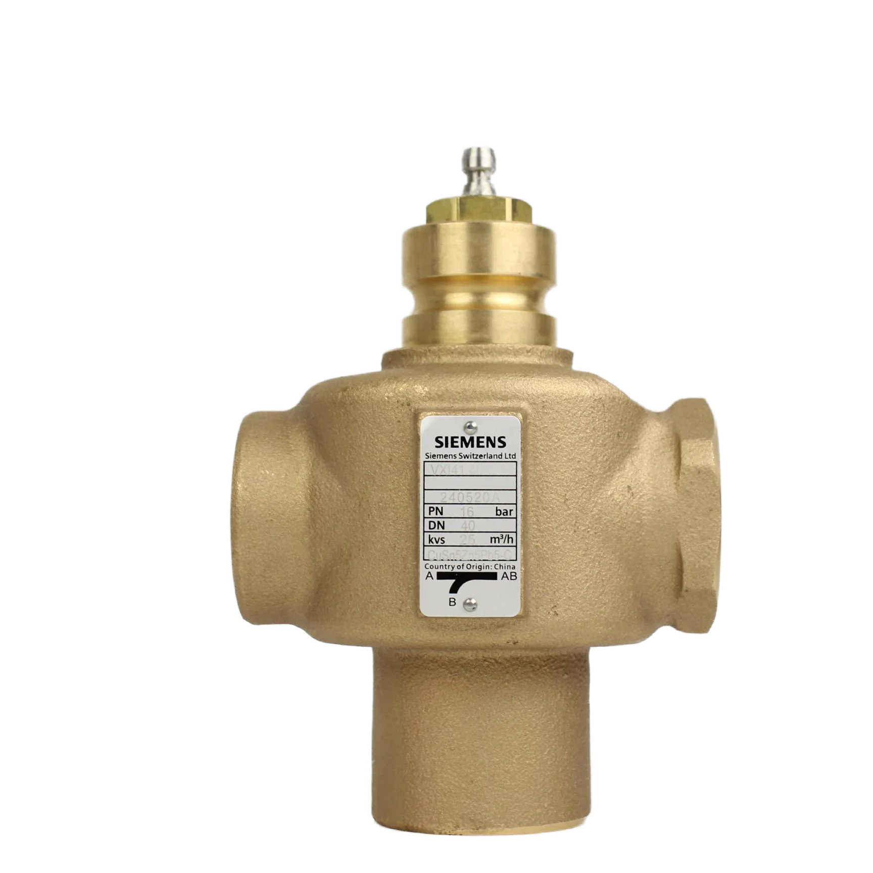 

Корпус клапана бронзового цвета с внутренней резьбой, 3-портовый седловидный клапан регулирующего клапана VXI41.40-25