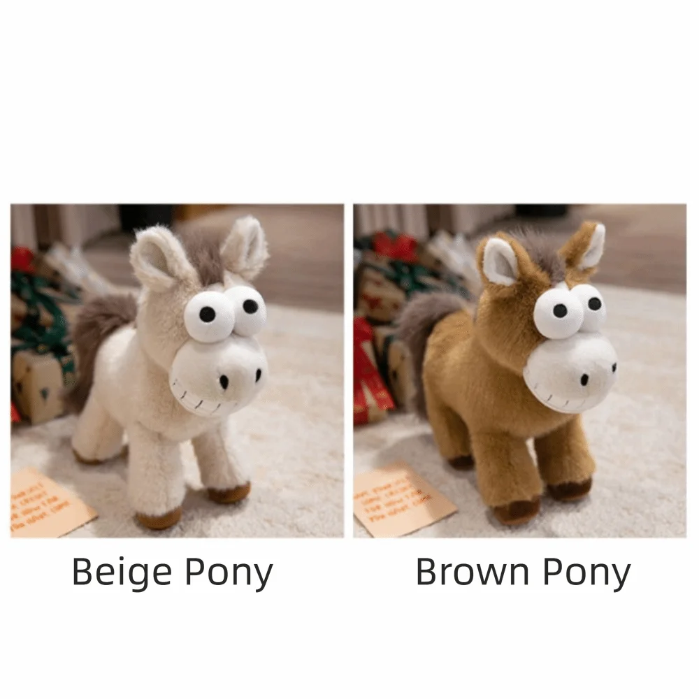 Pluszowe konie stojące, miękkie, z antypoślizgową podstawą, z dużymi oczami, super miękkie, urocze, dekoracja na sofę.