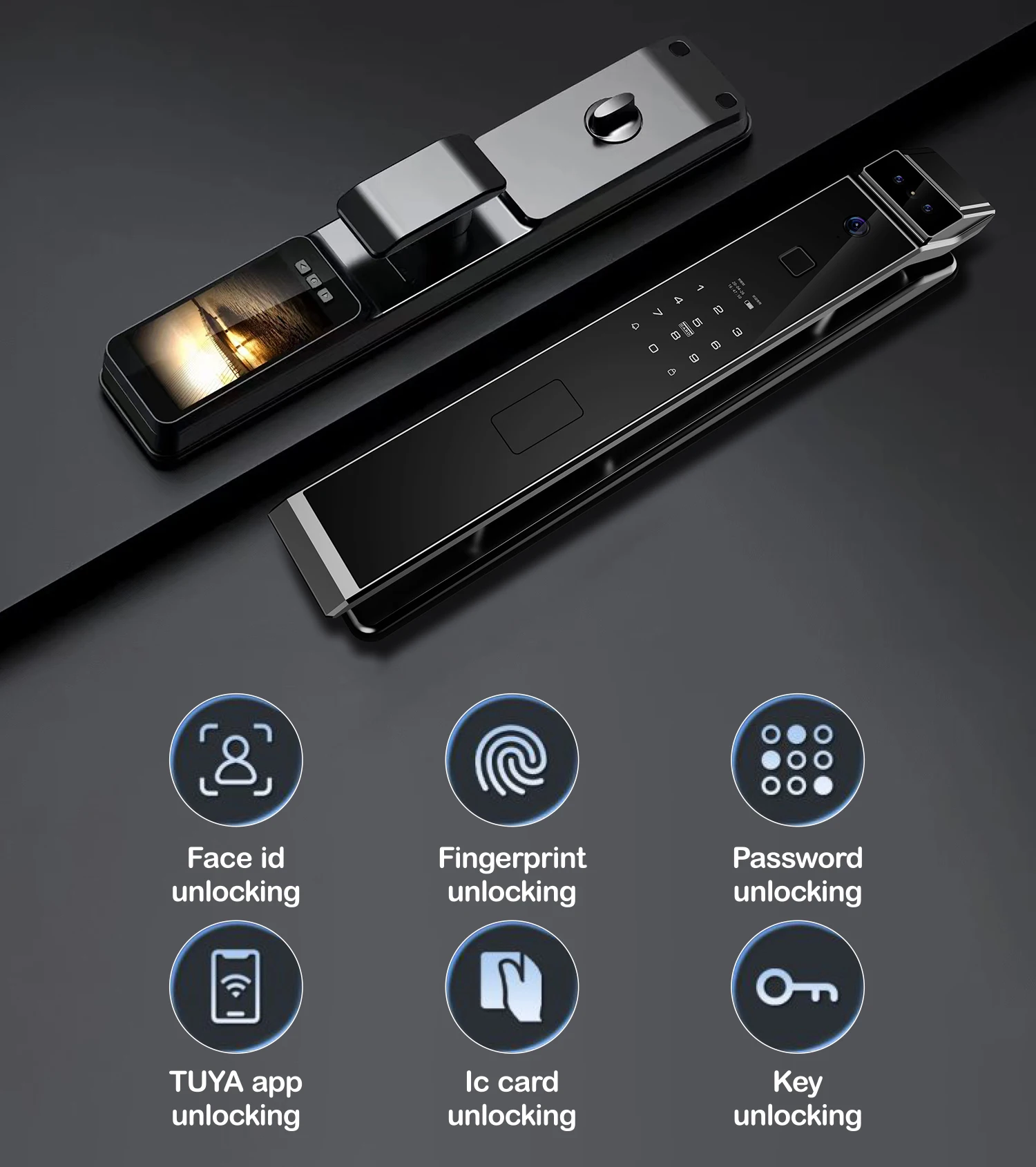 TYSH Wifi Tuya APP Face Recognition Smart Door Lock With Camera Video Call Voice Intercom Digital Door Lock Automatic Door Lock