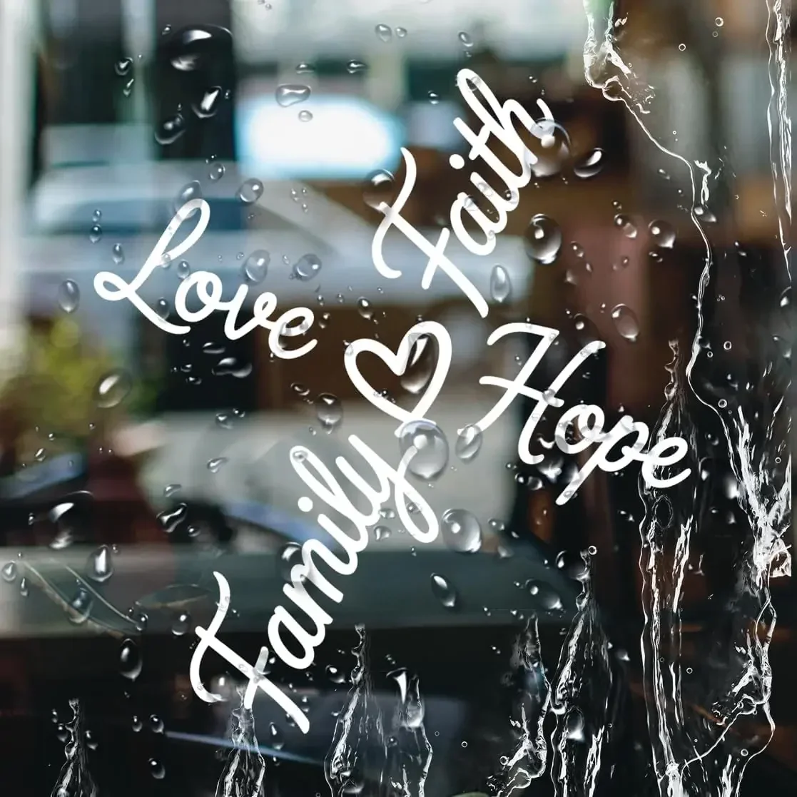 

1 шт. Виниловая наклейка с крестом и надписью «Любовь, Вера, Надежда, Семья», христианская вдохновляющая наклейка с религиозной цитатой, водонепроницаемая